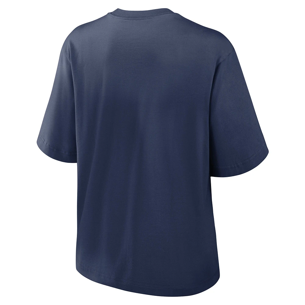 Women's Nike  Navy Atlanta Braves Knockout Boxy T-Shirt