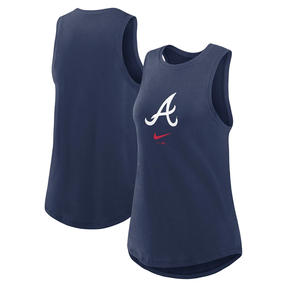 Débardeur Nike bleu marine Atlanta Braves Legacy Icon à col montant pour femme