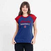 T-shirt Nike Performance raglan bleu royal/rouge Atlanta Braves Cooperstown Collection pour femme