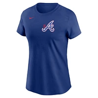T-shirt Nike Royal Atlanta Braves City Connect avec logo pour femme