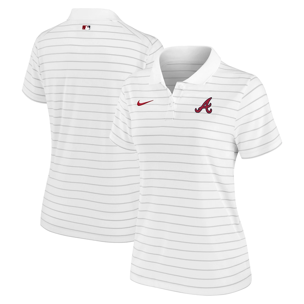 Polo Performance Victory Collection Authentic Atlanta Braves Nike pour femme - Blanc