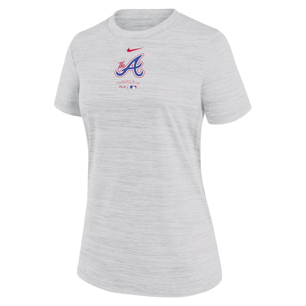 Women's Nike White Atlanta Braves City Connect Practice Velocity T-Shirt