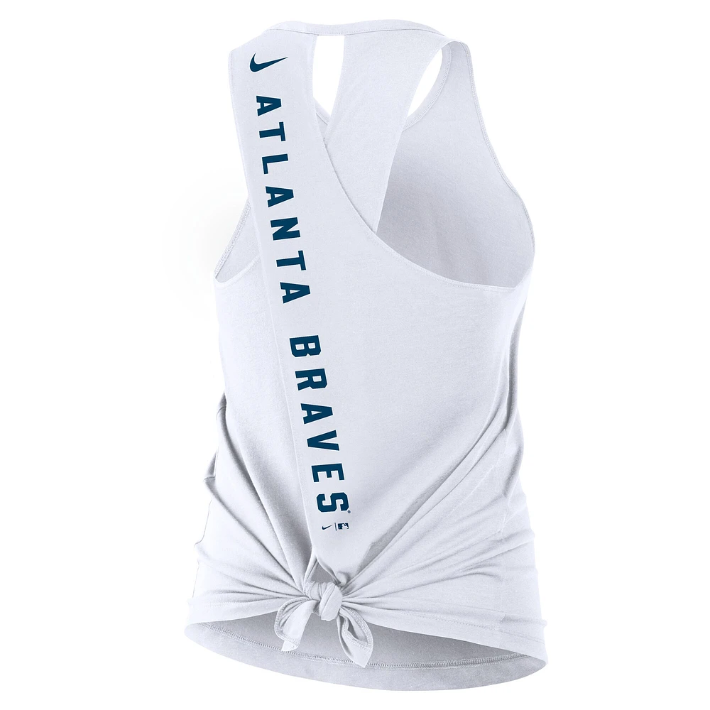 Débardeur Nike Atlanta Braves Team Crossback blanc pour femme