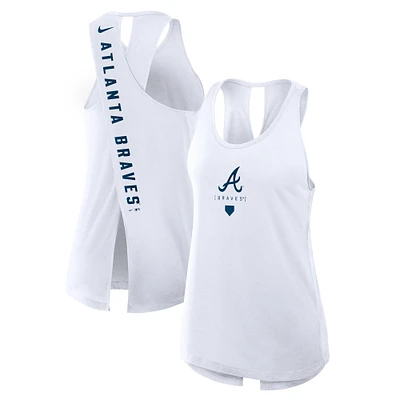 Débardeur Nike Atlanta Braves Team Crossback blanc pour femme