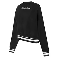 Women's Pro Standard Black Atlanta Braves Pearl Cropped Pullover Sweatshirt