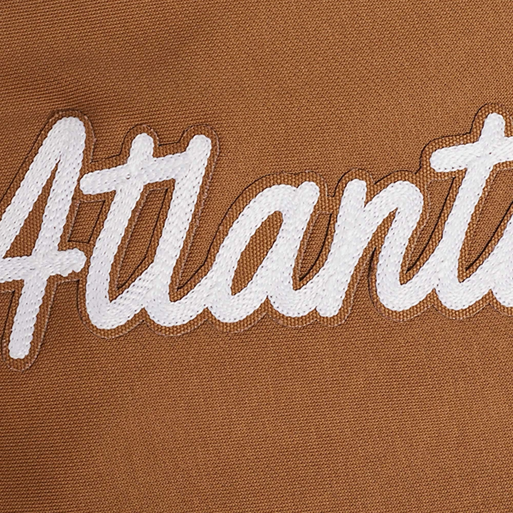 Sweat-shirt court à enfiler Pro Standard Brown Atlanta Braves Paint The City pour femme