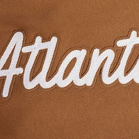 Women's Pro Standard Brown Atlanta Braves Paint The City Pullover Cropped Sweatshirt