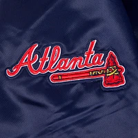 Women's Pro Standard Navy Atlanta Braves Rhinestone Satin Full-Snap Jacket