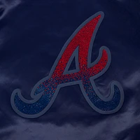 Veste à boutons-pression en satin strass bleu marine Pro Standard pour femme des Atlanta Braves