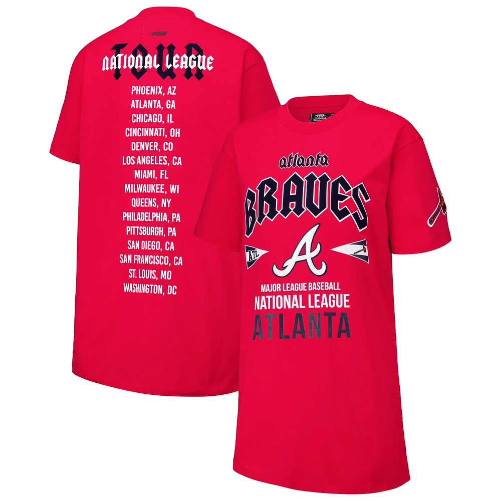 Women's Pro Standard Red Atlanta Braves Oversized City Tour T-Shirt Dress