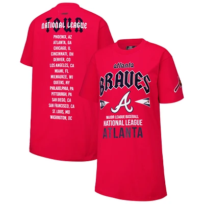 Robe t-shirt surdimensionnée City Tour des Atlanta Braves Pro Standard rouge pour femmes