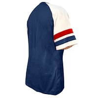 Women's Profile  Navy Atlanta Braves Arched Notch Neck T-Shirt