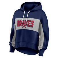 Sweat à capuche taille plus Profile pour femmes des Atlanta Braves, bleu marine