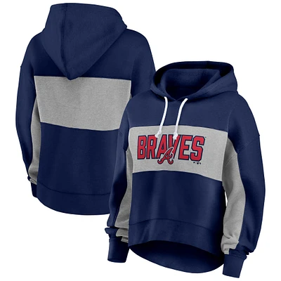 Women's Profile Navy Atlanta Braves Plus Pullover Hoodie