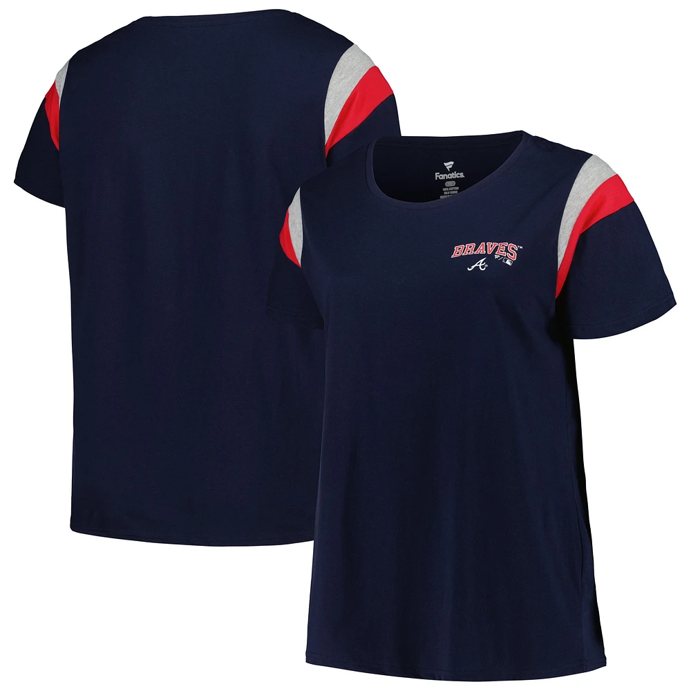 Women's Profile Navy Atlanta Braves Plus Scoop Neck T-Shirt