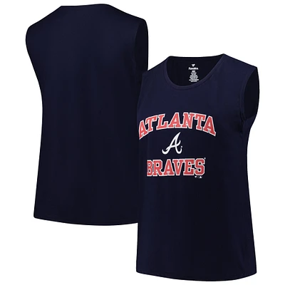 Débardeur Profile Atlanta Braves bleu marine taille plus pour femme