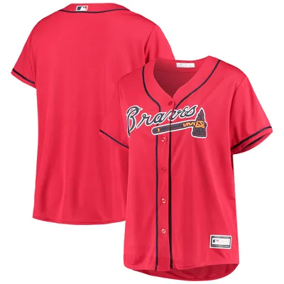 Lids Atlanta Braves Women's Plus Pop Fashion Button-Up Jersey
