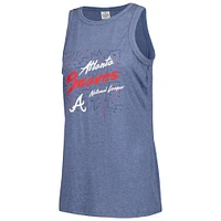 Women's Soft as a Grape Navy Atlanta Braves Gauze High Neck Tank Top