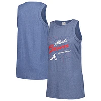 Women's Soft as a Grape Navy Atlanta Braves Gauze High Neck Tank Top