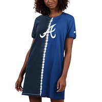 Women's Starter Navy/Royal Atlanta Braves Ace Tie-Dye Sneaker Dress