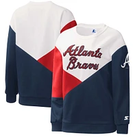 Sweat Starter Blanc/Bleu Marine Atlanta Braves Shutout pour femme