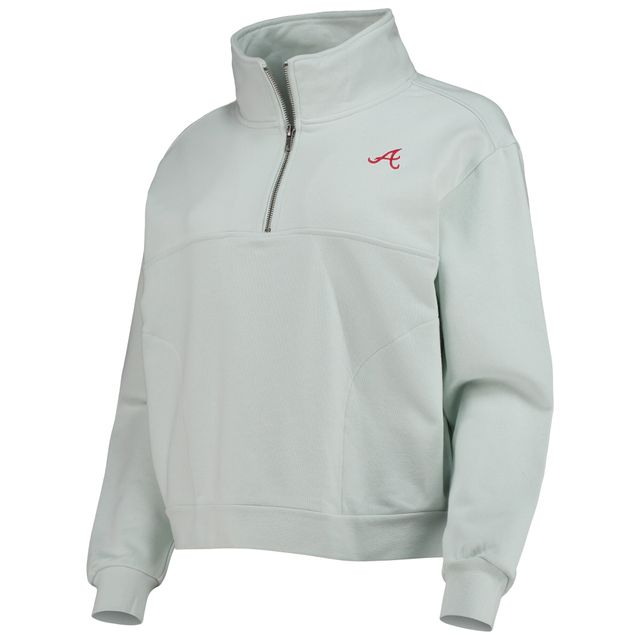 St. Louis Cardinals The Wild Collective Women's Two-Hit Quarter-Zip  Pullover Top - Light Blue