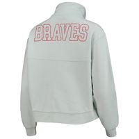 Women's The Wild Collective Light Blue Atlanta Braves Two-Hit Quarter-Zip Pullover Top