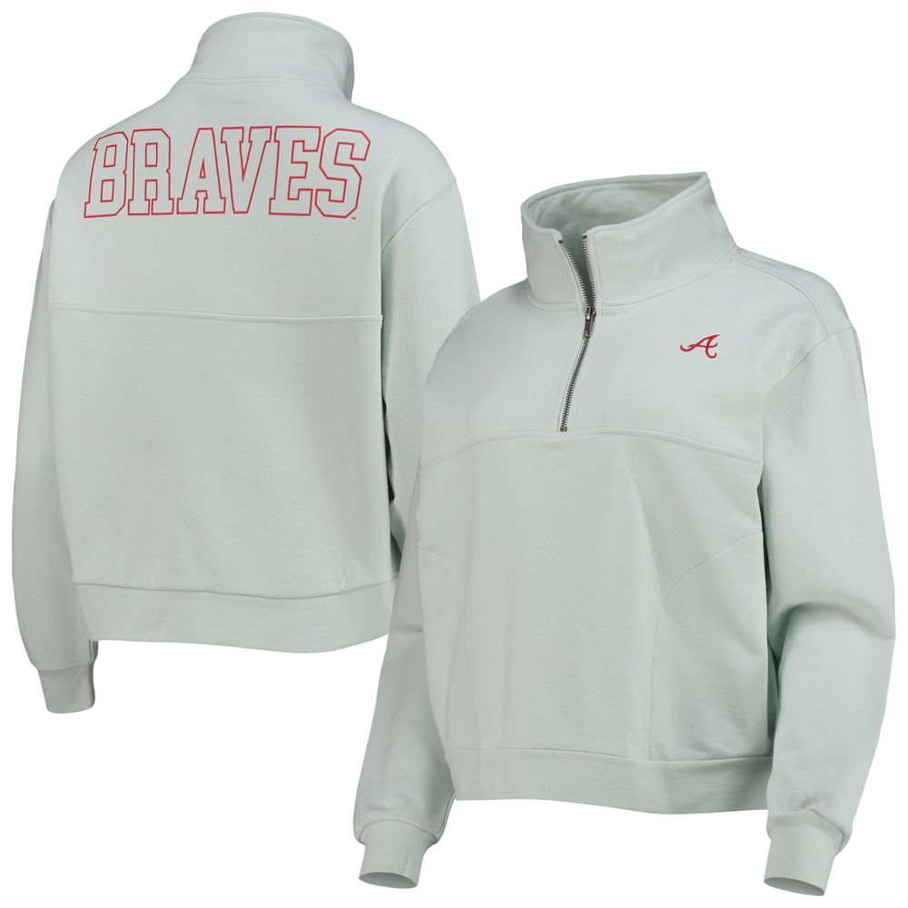 Women's The Wild Collective Light Blue Atlanta Braves Two-Hit Quarter-Zip Pullover Top