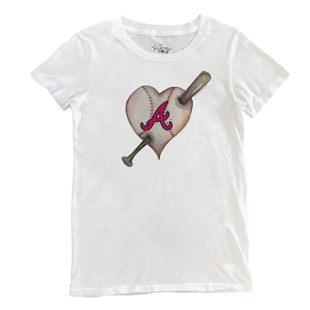 Tiny Turnip Atlanta Braves Youth Navy Heart Banner T-Shirt