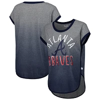 T-shirt sans manches tri-mélange Home Run Atlanta Braves Touch gris/bleu marine pour femme