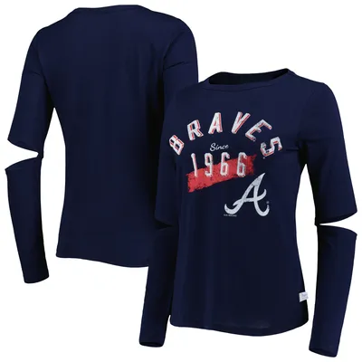 Touch Women's Navy Milwaukee Brewers Free Agent Long Sleeve T-shirt