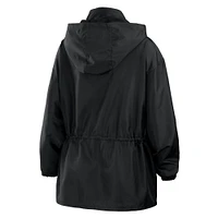 Women's WEAR by Erin Andrews Black Atlanta Braves Full-Zip Windbreaker Hoodie Jacket