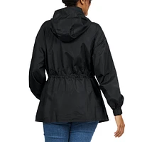 Women's WEAR by Erin Andrews Black Atlanta Braves Full-Zip Windbreaker Hoodie Jacket