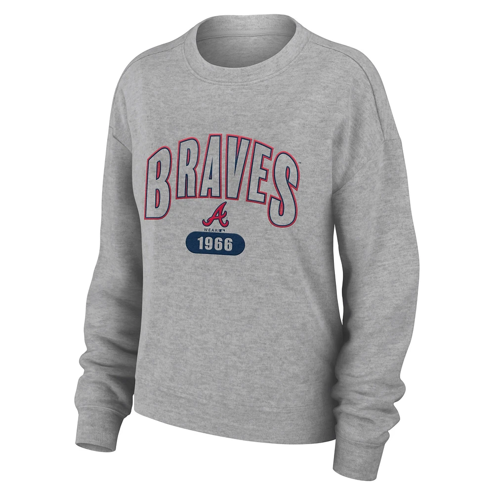 WEAR by Erin Andrews Ensemble de salon tricoté gris Atlanta Braves pour femmes