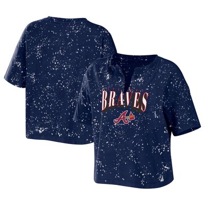 Atlanta Braves Mitchell & Ness Women's Cooperstown Collection 7th Inning  Tie-Dye Cropped T-Shirt - Royal