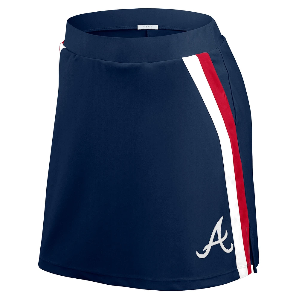 Women's WEAR by Erin Andrews Navy Atlanta Braves Stripes Skort