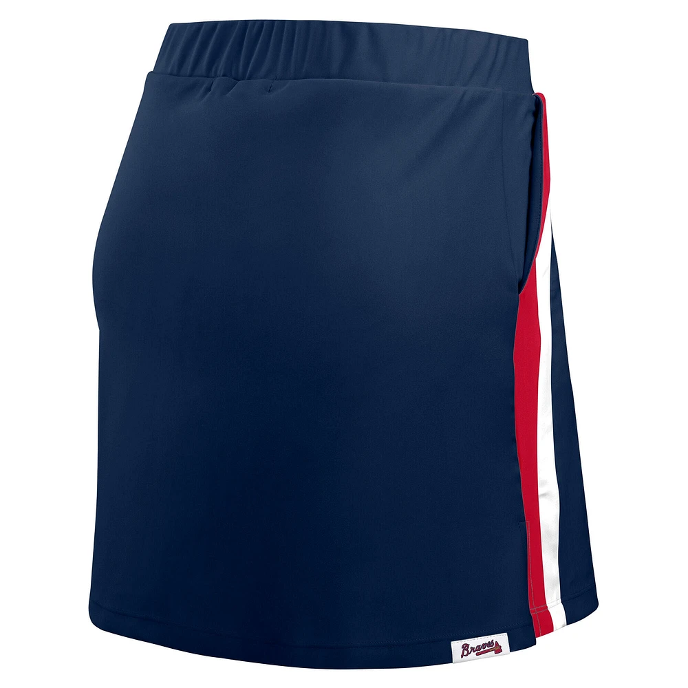 WEAR by Erin Andrews - Jupe-short Atlanta Braves Stripes bleu marine pour femmes