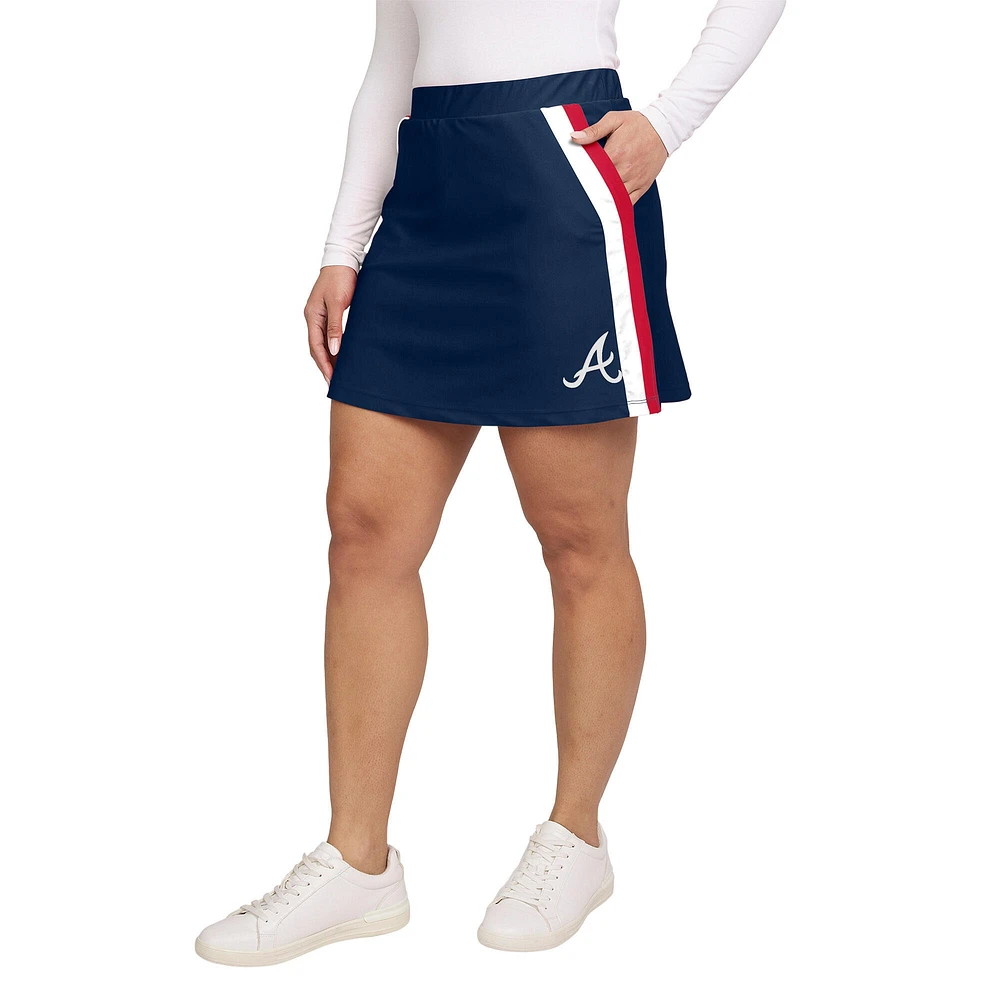 Women's WEAR by Erin Andrews Navy Atlanta Braves Stripes Skort