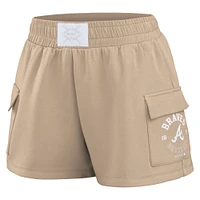 Women's WEAR by Erin Andrews Tan Atlanta Braves Shorts