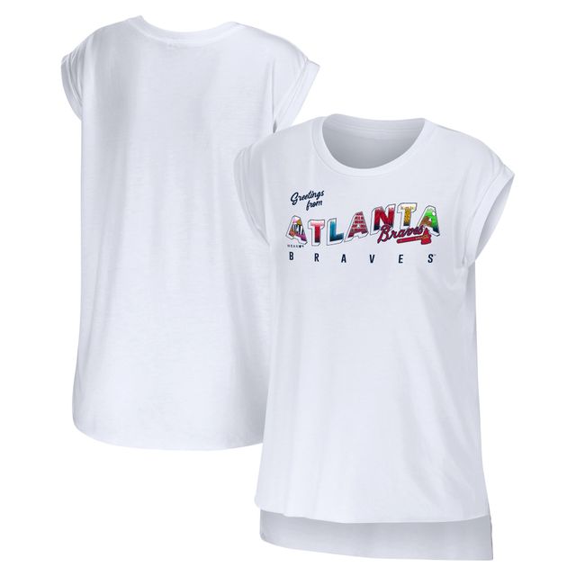 Vêtements pour femmes par Erin Andrews Blanc Atlanta Braves Salutations de T-Shirt