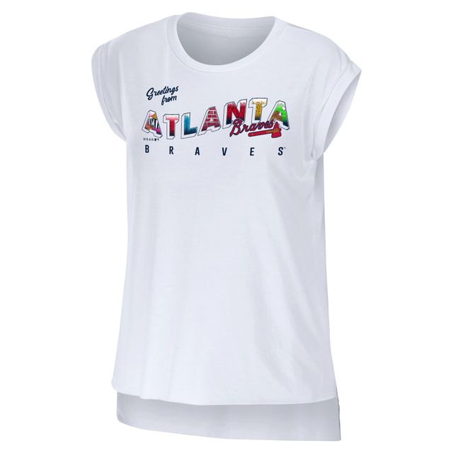 Vêtements pour femmes par Erin Andrews Blanc Atlanta Braves Salutations de T-Shirt