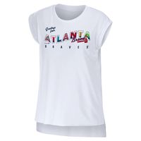 Women's WEAR by Erin Andrews White Atlanta Braves Greetings From T-Shirt