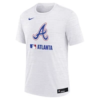 T-shirt Nike blanc Atlanta Braves Authentic Collection City Connect Velocity Performance pour jeunes