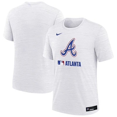 T-shirt Nike blanc Atlanta Braves Authentic Collection City Connect Velocity Performance pour jeunes
