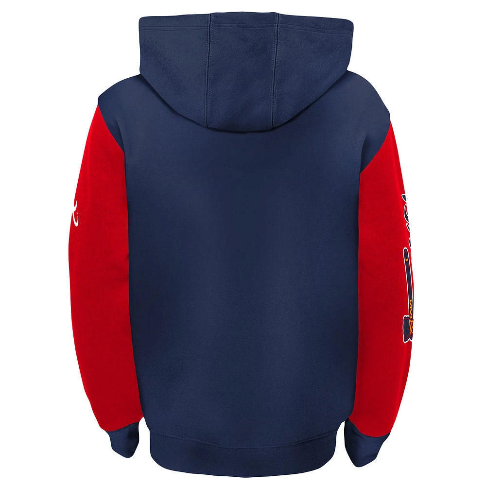 Youth Fanatics Navy/Red Atlanta Braves Postcard Full-Zip Hoodie Jacket