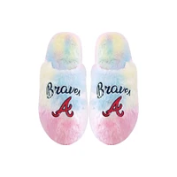 Atlanta Braves FOCO Youth Rainbow Script Slippers