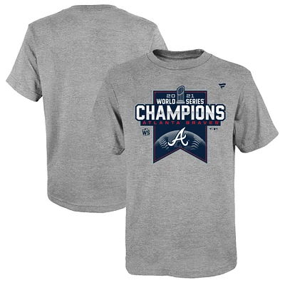 T-shirt gris chiné pour jeunes champions des vestiaires Braves d'Atlanta 2021