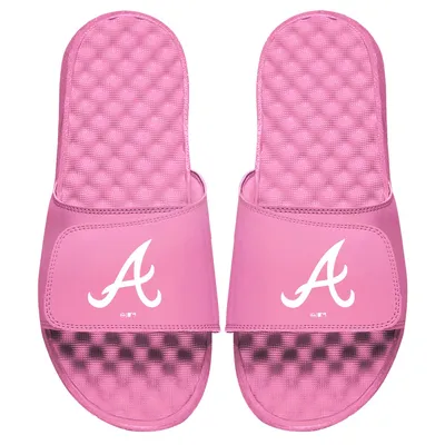 Atlanta Braves ISlide Youth Primary Logo Slide Sandals - Pink
