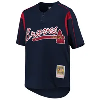 Mitchell & Ness Chipper Jones Navy Atlanta Braves Cooperstown Collection Maillot d'entraînement au bâton en maille