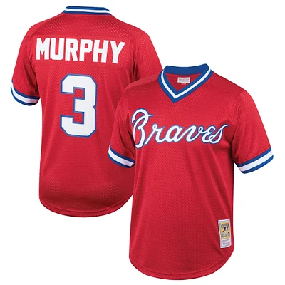 Jeunes Mitchell & Ness Dale Murphy Rouge Atlanta Braves Cooperstown Collection Mesh Batting Practice Jersey